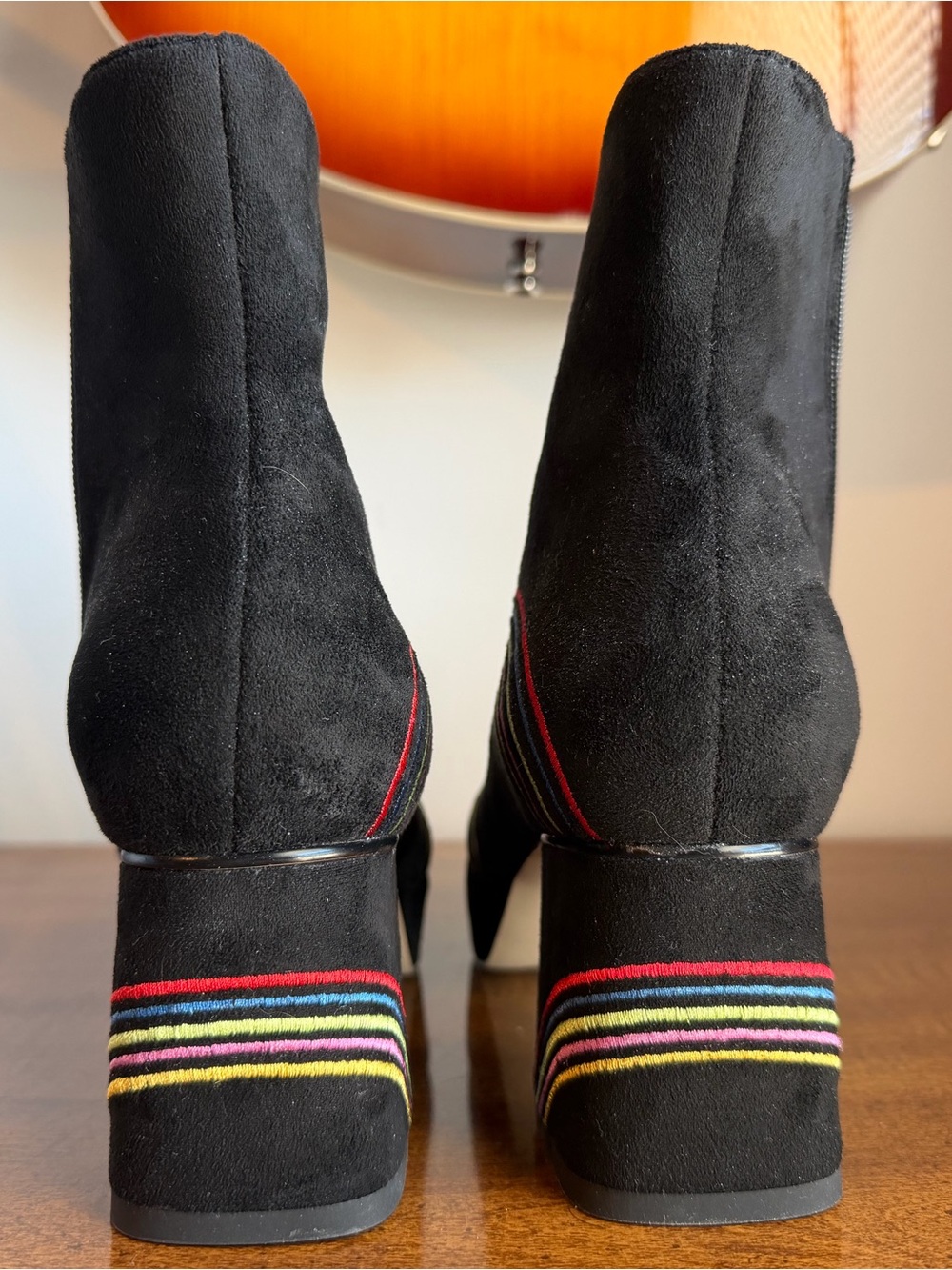 1970s Retro Inspired Black Suede Ankle Boots The Hippie Shake - Picture 5 of 6